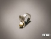 Anello argento con cubo in oro giallo | Negri Gioielli Roma 100% Artigianali | handmade jewellery