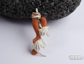 Pendente argento con corallo | Negri Gioielli Roma 100% Artigianali | handmade jewellery