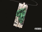 Pendente argento con malachite | Negri Gioielli Roma 100% Artigianali | handmade jewellery