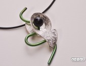 Pendente argento e titanio e onice | Negri Gioielli Roma 100% Artigianali | handmade jewellery