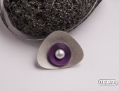 Pendente argento e titanio con perla | Negri Gioielli Roma 100% Artigianali | handmade jewellery