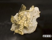 Spilla oro giallo con epidoto | Negri Gioielli Roma 100% Artigianali | handmade jewellery