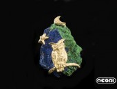 Pendente oro giallo con malachite e azzurrite | Negri Gioielli Roma 100% Artigianali | handmade jewellery