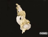 Pendente oro giallo con quarzo | Negri Gioielli Roma 100% Artigianali | handmade jewellery
