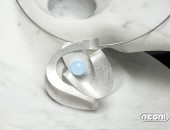 Pendente argento con calcedonio | Negri Gioielli Roma 100% Artigianali | handmade jewellery