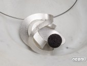 Pendente argento con pietra lavica | Negri Gioielli Roma 100% Artigianali | handmade jewellery