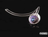 Pendente argento con titanio e vetro dicroico | Negri Gioielli Roma 100% Artigianali | handmade jewellery