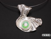 Pendente argento con vetro dicroico | Negri Gioielli Roma 100% Artigianali | handmade jewellery