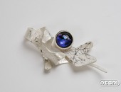 Spilla argento con vetro dicroico | gioielli artigianali personalizzati Roma | handmade jewellery