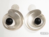 Orecchini argento con pietra vulcanica | Negri Gioielli Roma 100% Artigianali | handmade jewellery