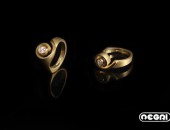 Anello oro giallo con diamante | Negri Gioielli Roma 100% Artigianali | handmade jewellery