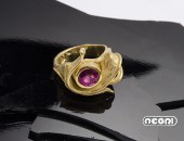 Anello Oro giallo con Tormalina | Negri Gioielli Roma 100% Artigianali | handmade jewellery