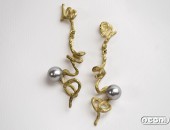 Orecchini oro giallo con perle | Negri Gioielli Roma 100% Artigianali | handmade jewellery